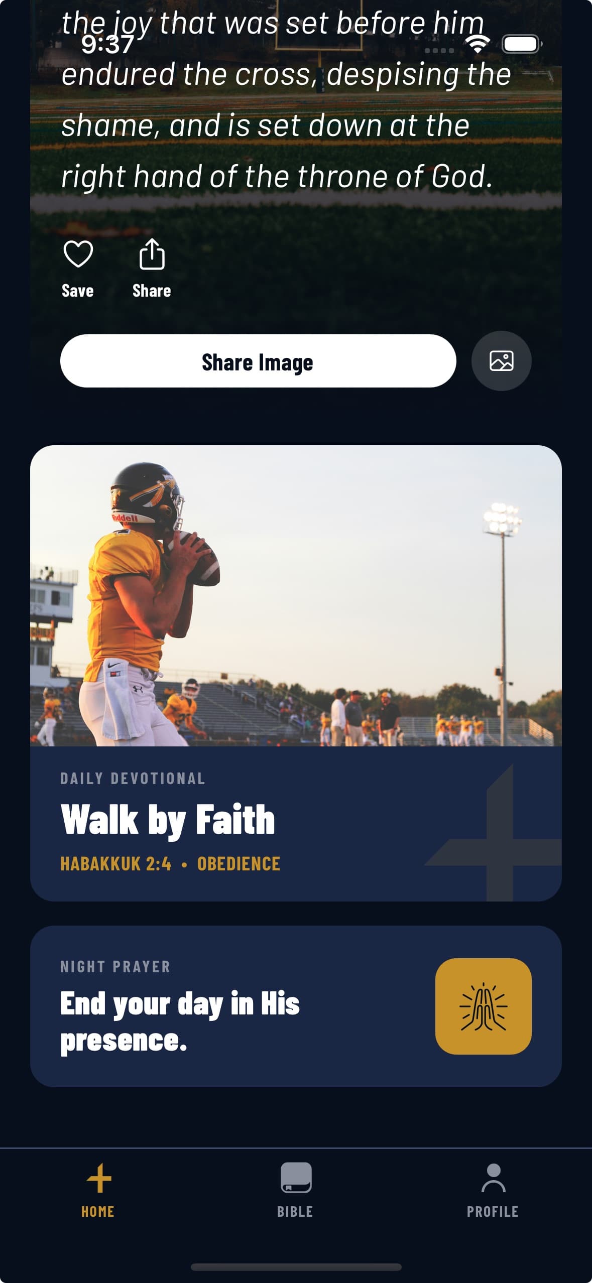 Daily Devotionals screen